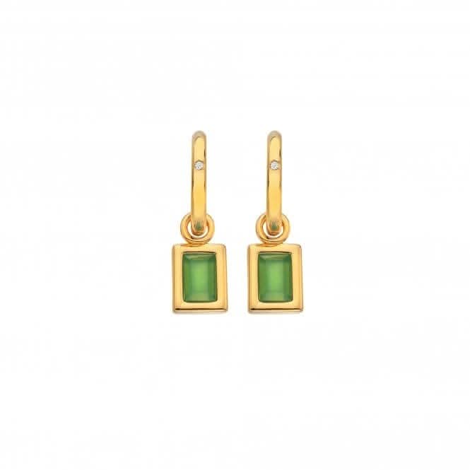 Rectangle Green Agate Earrings DE766Hot Diamonds x GemstonesDE766