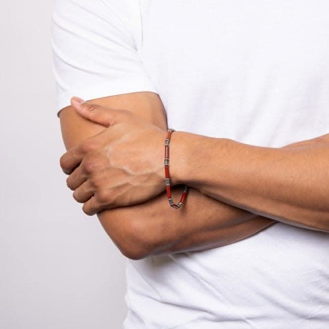 Red Jasper Larvikite stones 22cm Bracelet B5443RFred BennettB5443R