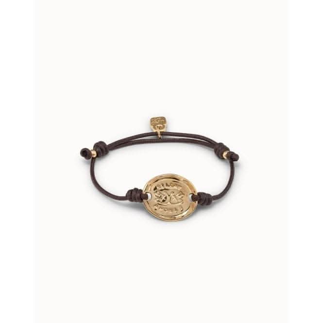 Rett Awareness Bracelet Golden Leather BraceletUNOde50PUL0839MARORO0U