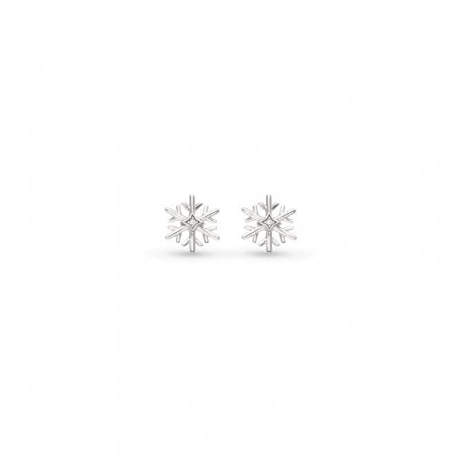 Revival Astoria Snow Zirconia Rhodium Plated Stud Earrings 30486CZ