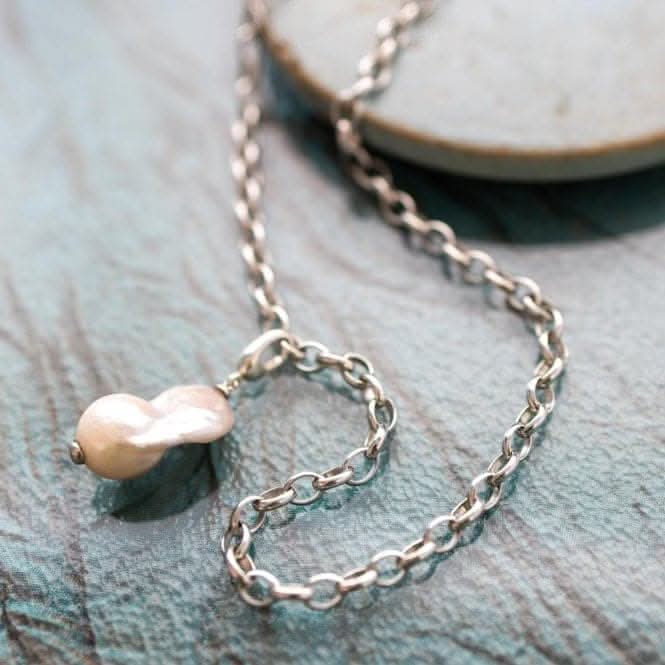Revival Baroque Pearl Link Charm Pendant 80171FP