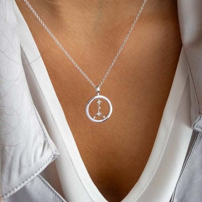 Revival Céleste Constellation Zirconia Rhodium Plated Cancer 18" Necklace 90471CAN