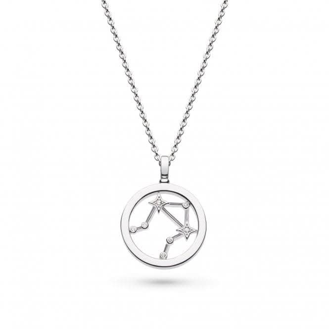 Revival Céleste Constellation Zirconia Rhodium Plated Libra 18" Necklace 90471LIB