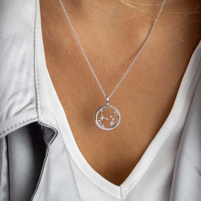 Revival Céleste Constellation Zirconia Rhodium Plated Sagittarius 18" Necklace 90471SAG