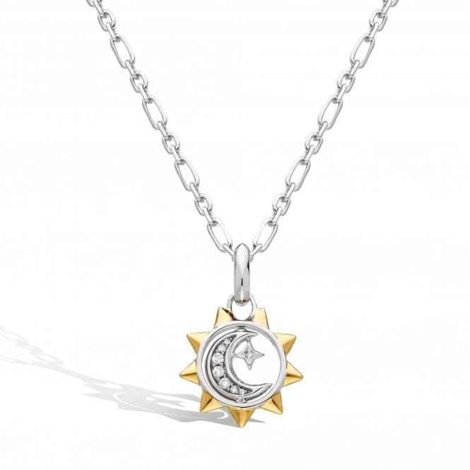 Revival Celeste Pavé 18ct Gold Plated Sun Moon Star 18" Necklace 90493GCZ