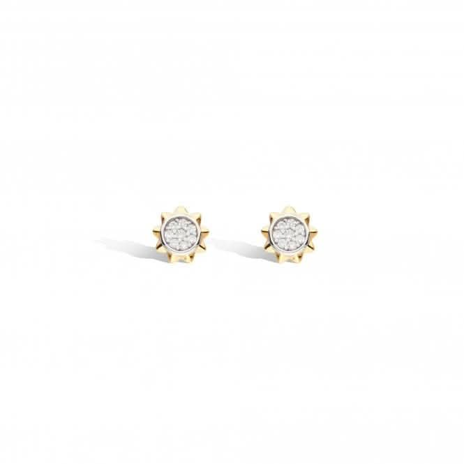 Revival Celeste Pavé  18ct Gold Plated Sun Stud Earrings 30491GCZ