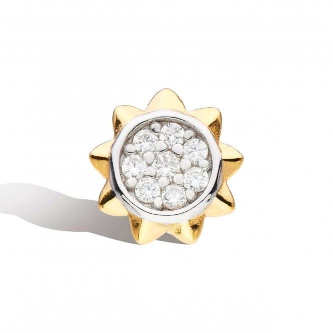 Revival Celeste Pavé  18ct Gold Plated Sun Stud Earrings 30491GCZ