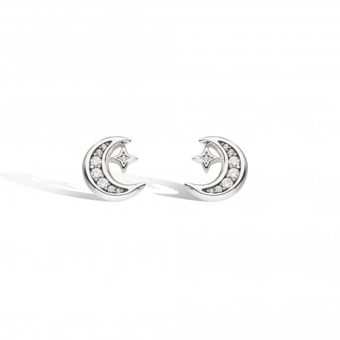 Revival Celeste Pavé Zirconial Moon Stud Earrings 30492CZ