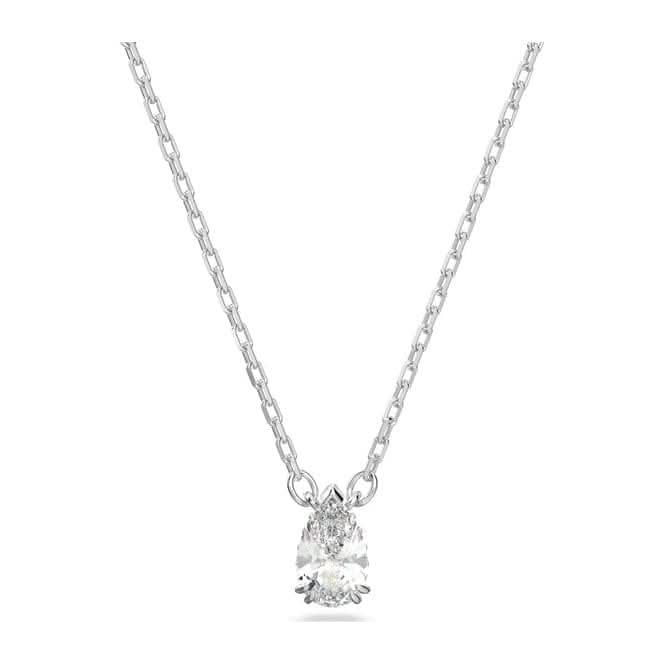 Stilla Rhodium Plated Pear Cut White Pendant 5636708