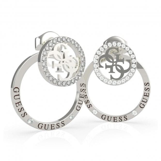 Rhodium Plated Swarovski Crystal Circle Pave Stud Earrings UBE79095Guess JewelleryUBE79095