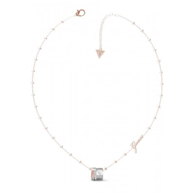 Rhodium & Rose Gold Plated Crystal 4G Logo Band Necklace UBN01154RHRGGuess JewelleryUBN01154RHRG