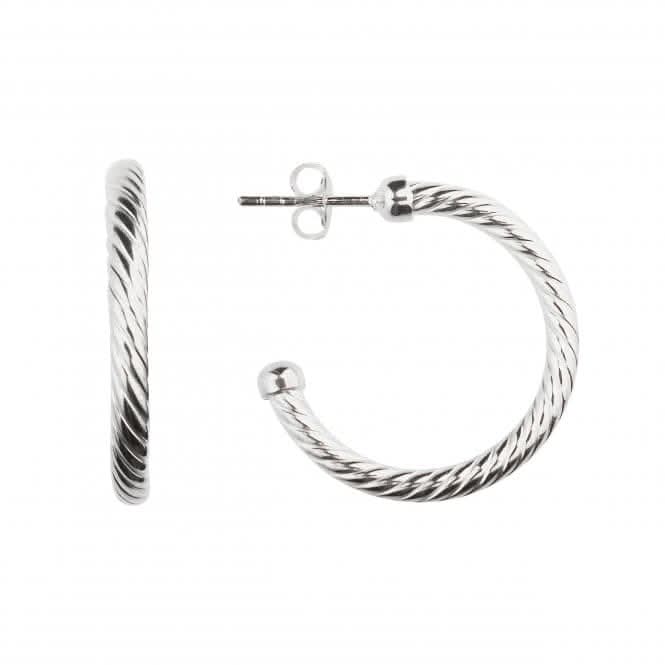 Ridged 25mm Stud Hoop Earrings 66836HP