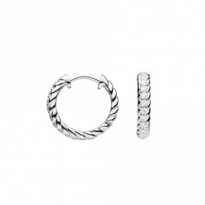 Rope Twist Zirconia 15mm Hoop Earrings 67720CZDew67720CZ