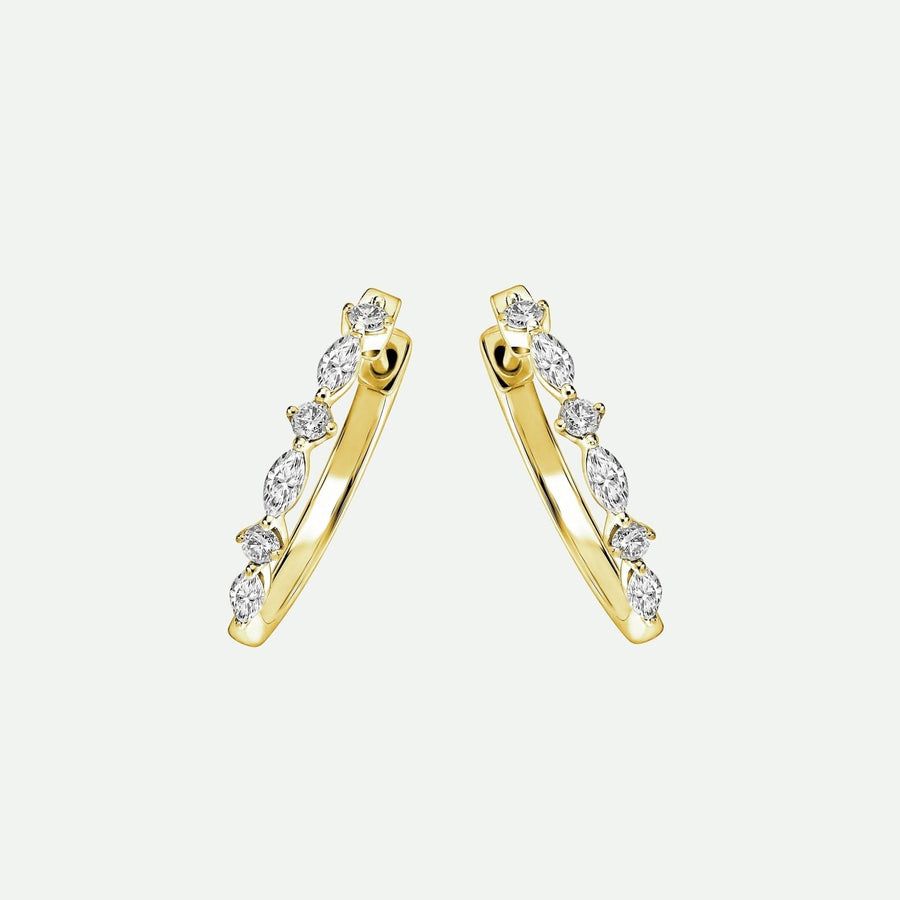 Rose | 9ct Yellow Gold 0.60ct tw Mixed Cut Lab Grown Diamond Hoop Earrings