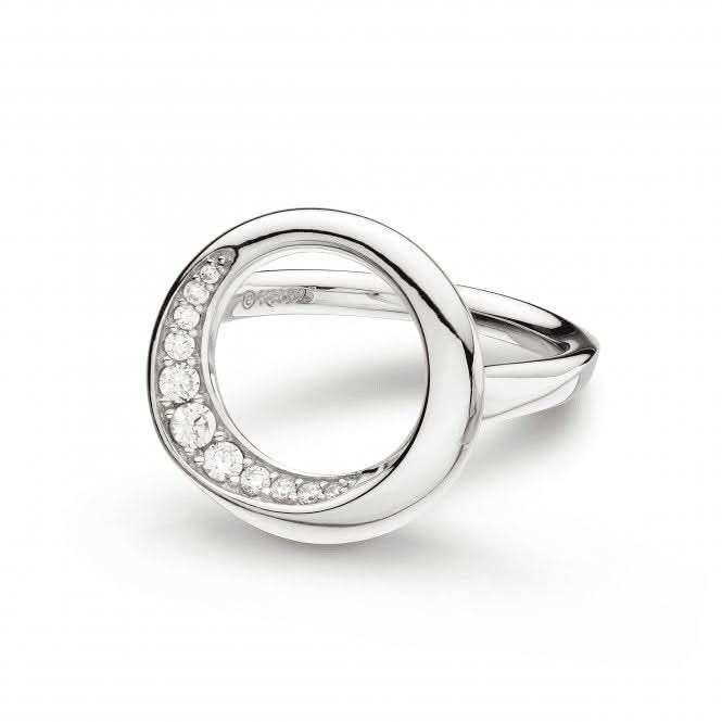 Bevel Cirque Zirconia Rhodium Plated Ring 1152CZ