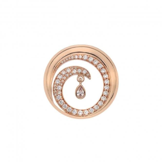 Rose Gold Plate Oceano Teardrop Coin 33mm EC527