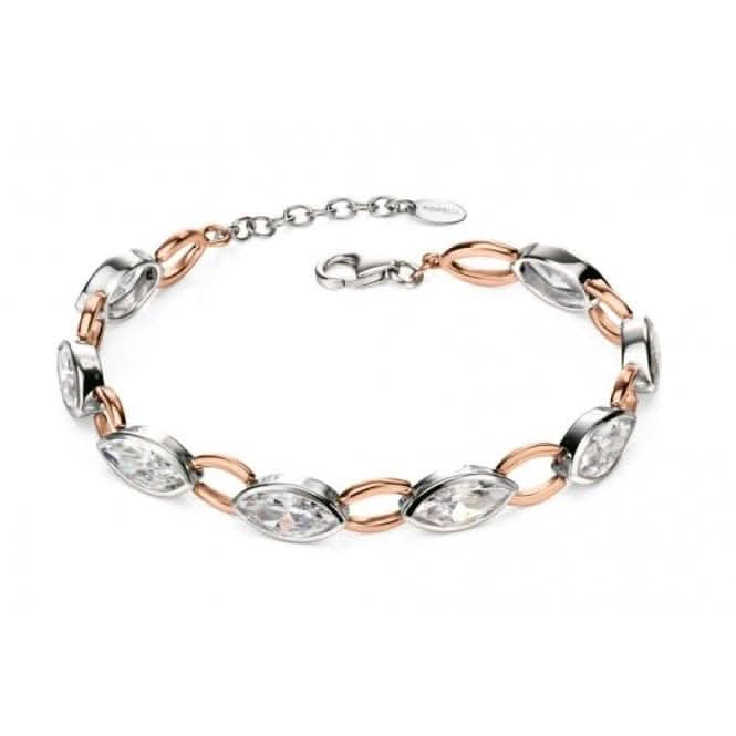 Rose Gold Plated Clear Cubic Zirconia Marq Bracelet B4719CFiorelli SilverB4719C