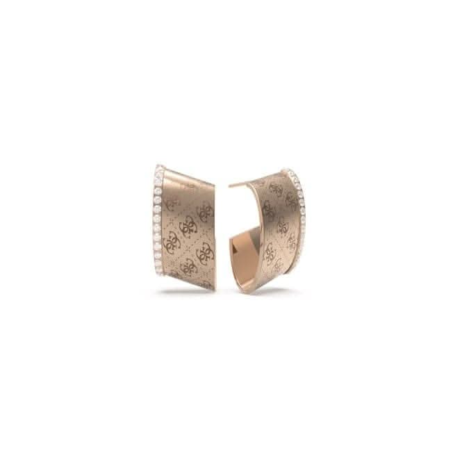 Rose Gold Plated Crystal 4G Logo Earrings UBE01157RG