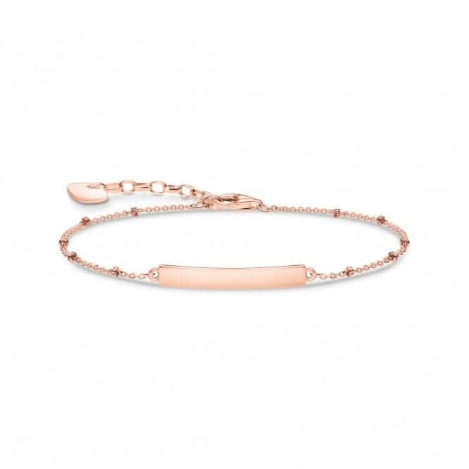 Rose Gold Plated Engravable Bar Dot Bracelet A1975 - 415 - 40 - L19VThomas Sabo Sterling SilverA1975 - 415 - 40 - L19V