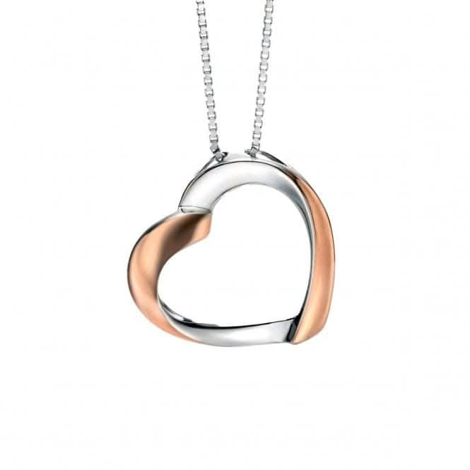 Fiorelli Silver Ribbon Heart Pendant P4325
