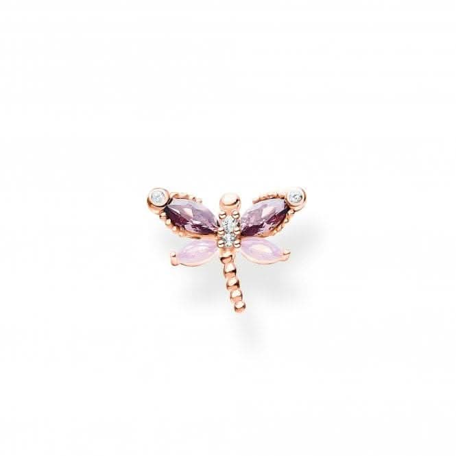 Rose Gold Plated Zirconia Dragonfly Single Ear Stud H2188 - 321 - 7Thomas Sabo Charm Club CharmingH2188 - 321 - 7