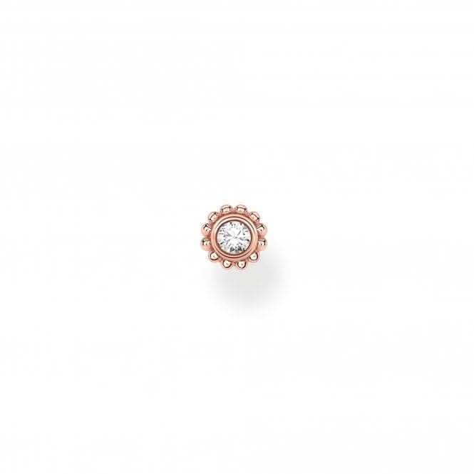 Rose Gold Zirconia Flower Single Ear Stud H2137-416-14