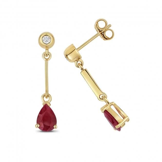 Ruby Drop Pear Earrings ED246R