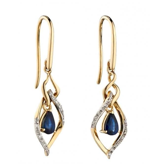 Sapphire Marquise Diamond Yellow Gold Earrings GE2274L