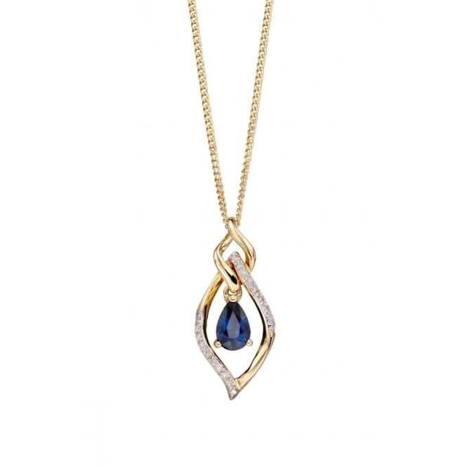 Sapphire Marquise Diamond Yellow Gold Pendant GP2157L