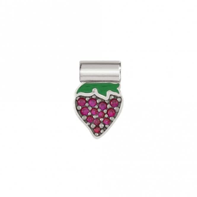 SeiMia Symbols Silver Zirconia Enamel Colored Strawberry Pendant 147124/002