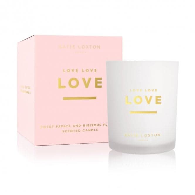 Sentiment Love Love Love Sweet Papaya And Hibiscus Flower Candle KLC161Katie LoxtonKLC161