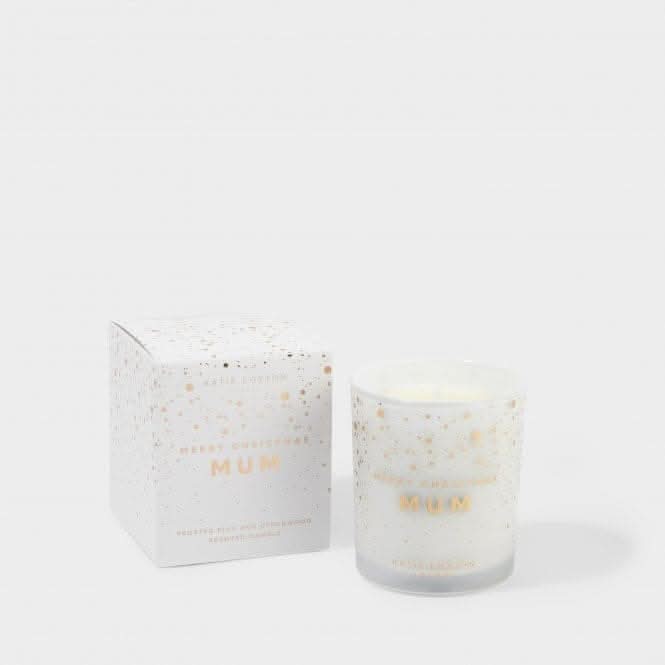 Sentiment Merry Christmas Mum Frosted Pine and Cedarwood Candle KLC220