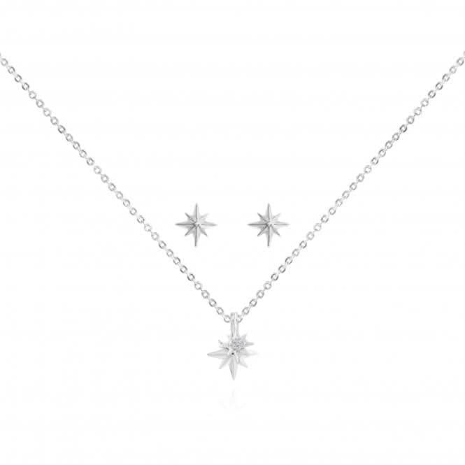 Sentiment Set One In A Million Silver Necklace and Earrings Set 4435