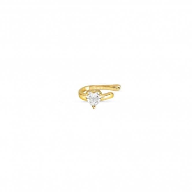 Sentimental Cubic Zirconia Shape Yellow Gold Heart Earcuff 149209/008