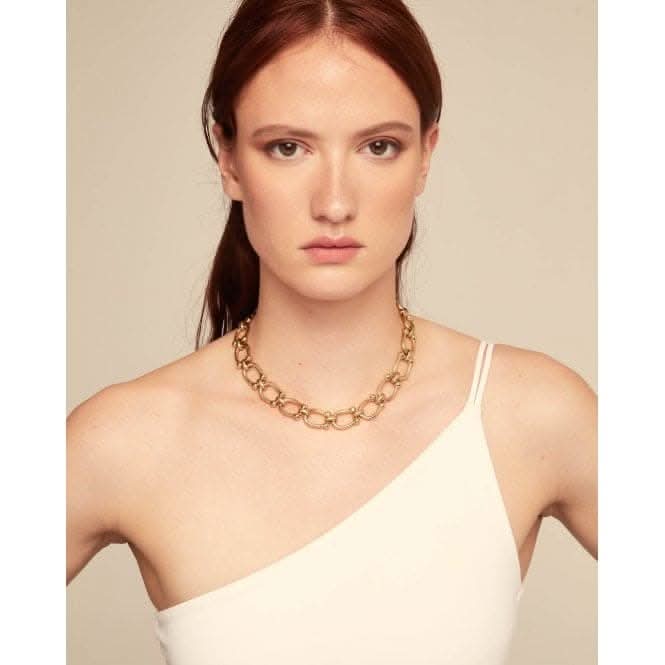 Serotonin 18k Gold Plated Medium Links Necklace COL1898ORO000UNOde50COL1898ORO000
