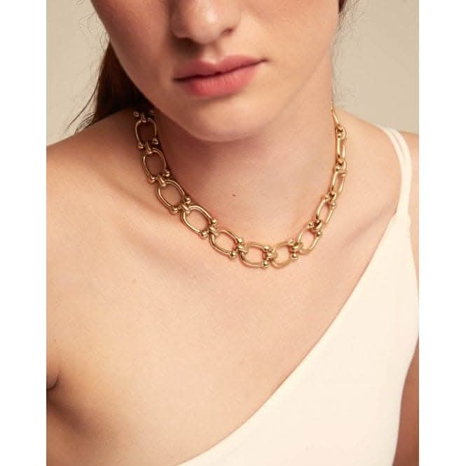 Serotonin 18k Gold Plated Medium Links Necklace COL1898ORO000UNOde50COL1898ORO000