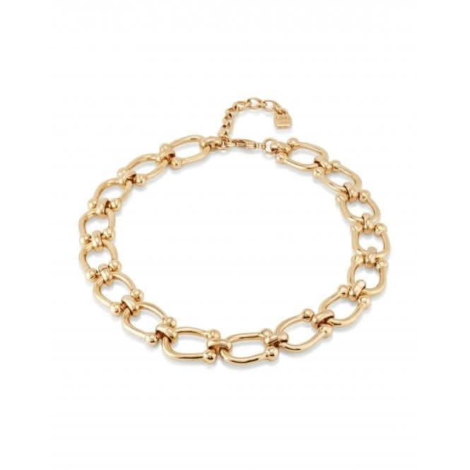 Serotonin 18k Gold Plated Medium Links Necklace COL1898ORO0000U