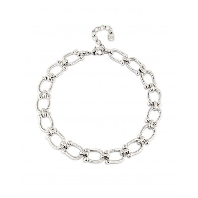 Serotonin Silver Plated Chain Medium Links Necklace COL1898MTL0000U