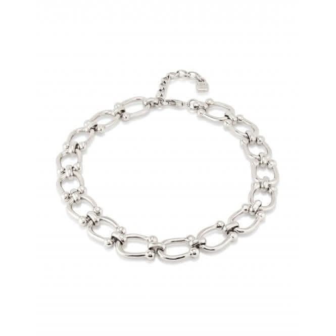 Serotonin Silver Plated Chain Medium Links Necklace COL1898MTL0000U