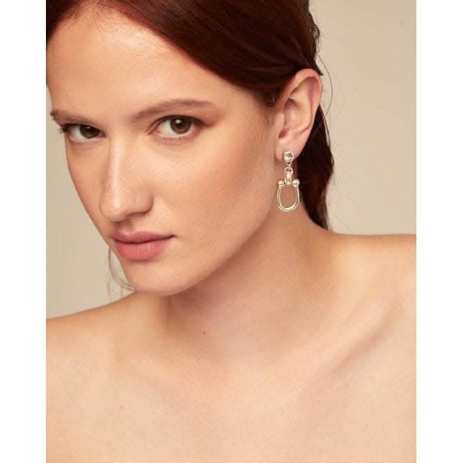 Serotonin Silver Plated Medium Link Earrings PEN0944MTL000UNOde50PEN0944MTL000