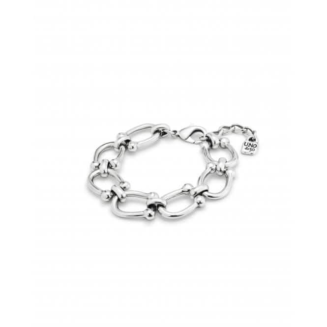 Serotonin Sterling Silver Plated Medium Oval Links Bracelet PUL2421MTL0000M