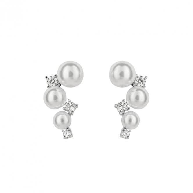 Shell Pearl Bubble Zirconia Stud Earrings E6192