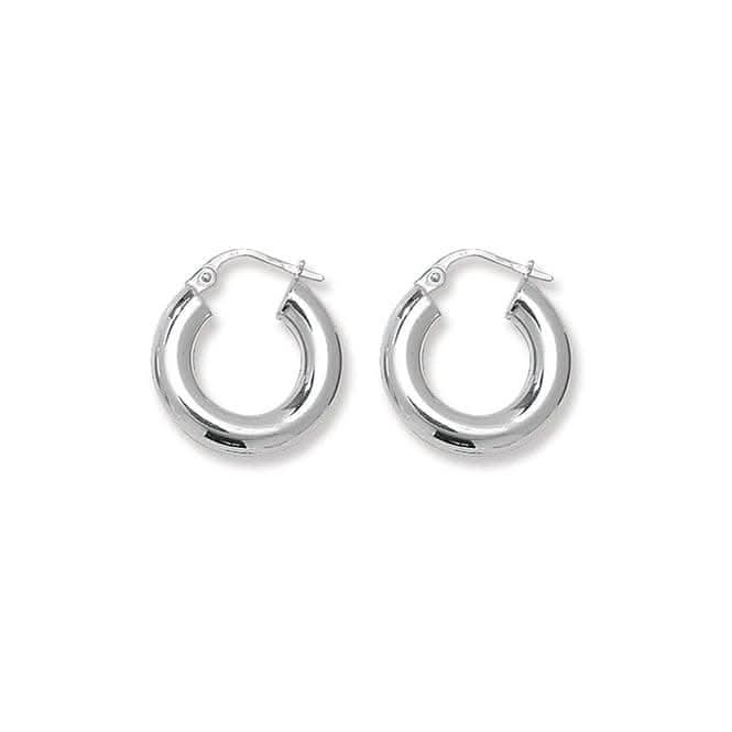Acotis Silver Hoop Earrings Plain G5965