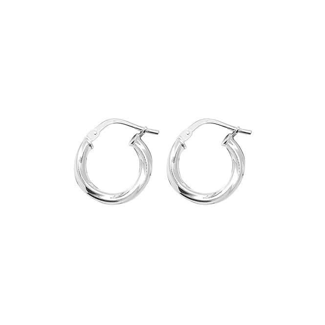 Silver 10mm Twisted Hoop Earrings G5974Acotis Silver JewelleryTH - G5974