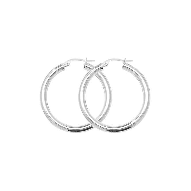 Silver 25mm Plain Hoop Earrings G5180Acotis Silver JewelleryTH - G5180