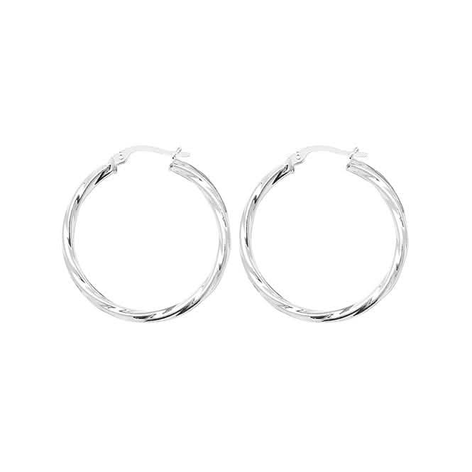 Silver 25mm Twisted Hoop Earrings G5977Acotis Silver JewelleryTH - G5977