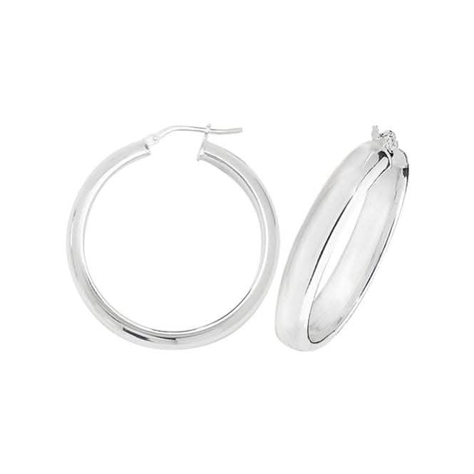 Acotis Silver Hoop Earrings Plain G51117