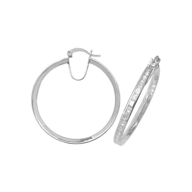 Silver 30mm Zirconia Hoop Earrings G5900Acotis Silver JewelleryTH - G5900