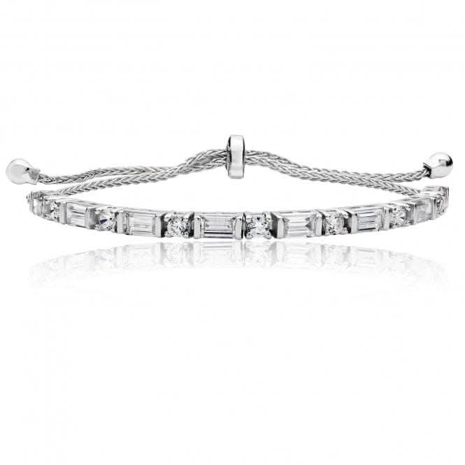 Silver & Co Round Baguette Claw CZ Bracelet SBG0024