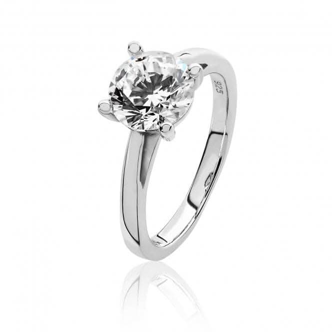 Silver & Co CZ Solitaire Ring in 4-Prong Setting SRG0078CZ